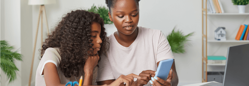 Student and parent working together