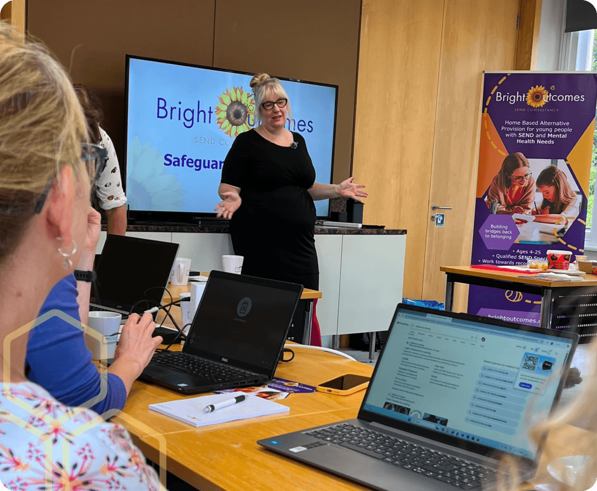 Image of a teacher talking to a classroom
